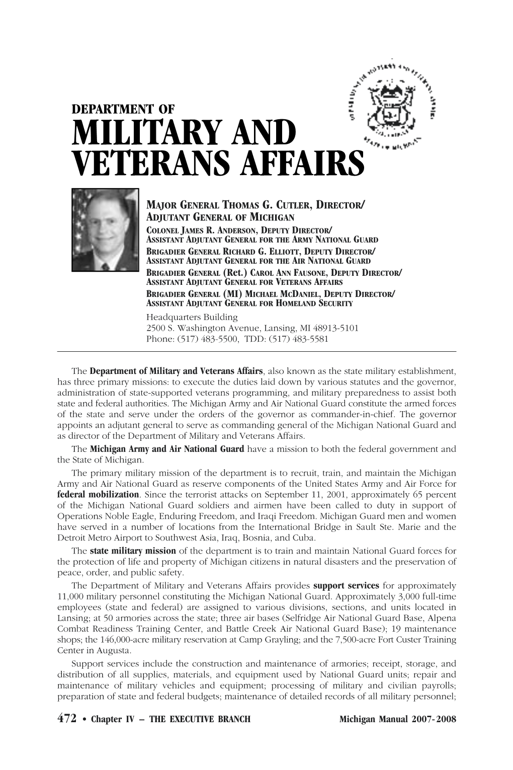 Military and Veterans Affairs