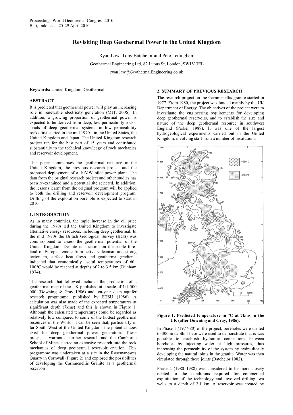 Revisiting Deep Geothermal Power in the United Kingdom
