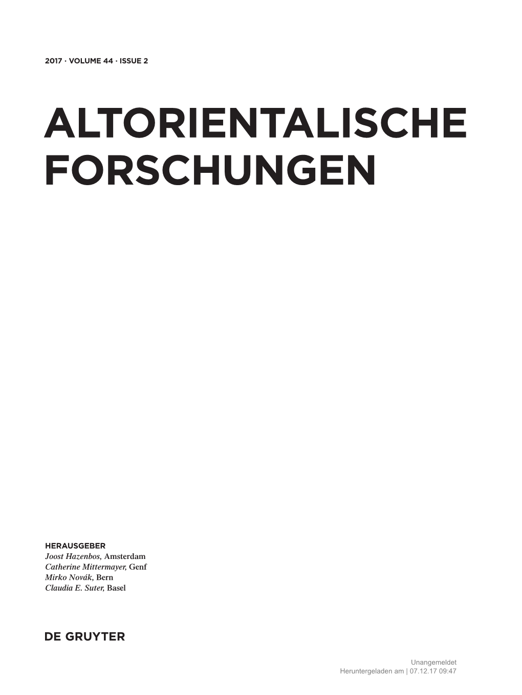 Altorientalische Forschungen