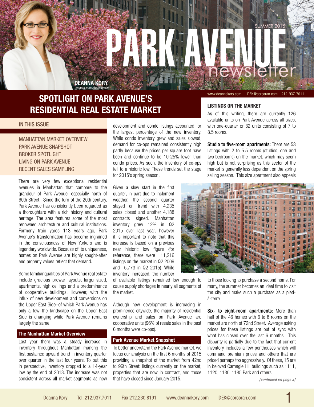 Park Avenue Newsletter