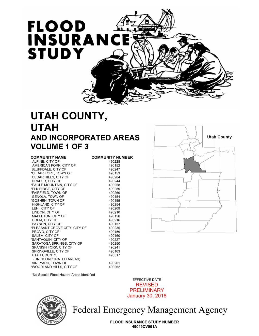 Utah County, UT Preliminary Flood Insurance Study