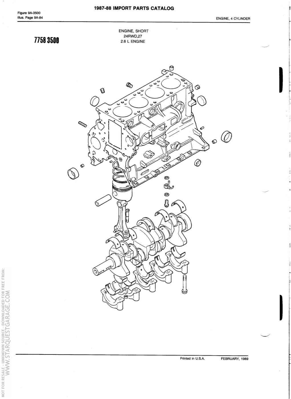 1987-88 IMPORT PARTS CATALOG Figure 9A-3500 Illus