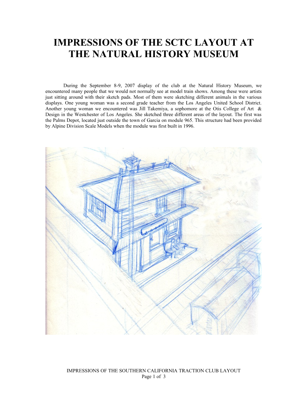 Impressions of the Sctc Layout at the Natural History Museum