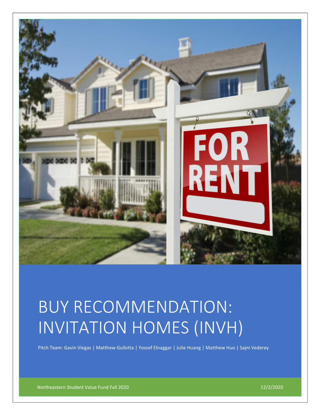 Buy Recommendation: Invitation Homes (Invh)