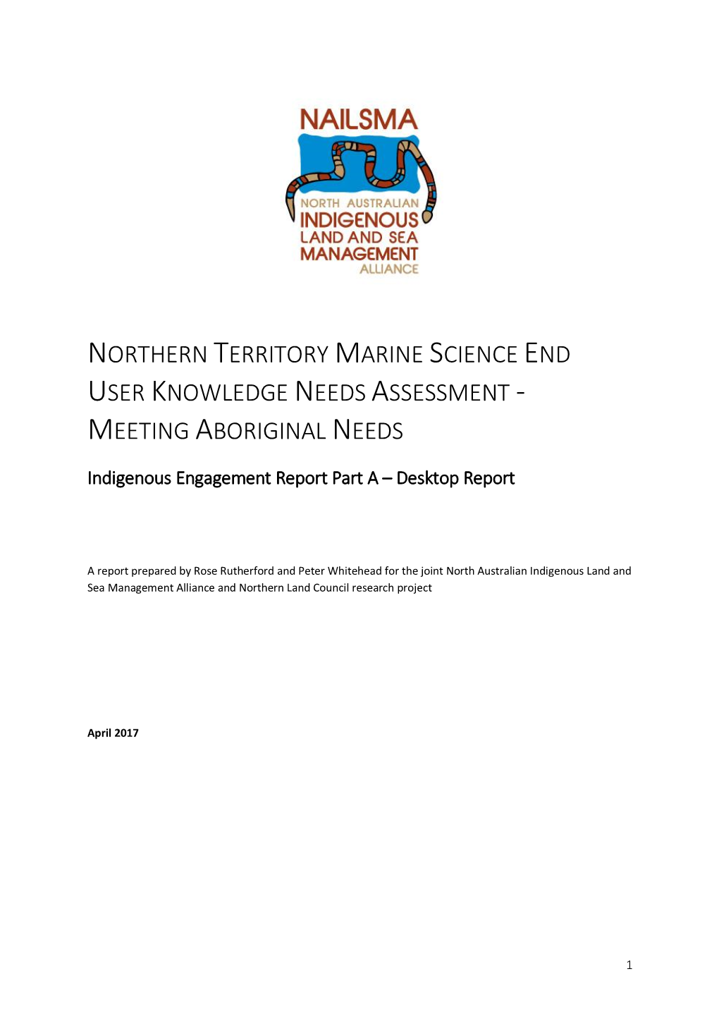 Northern Territory Marine Science End User Knowledge Needs Assessment - Meeting Aboriginal Needs