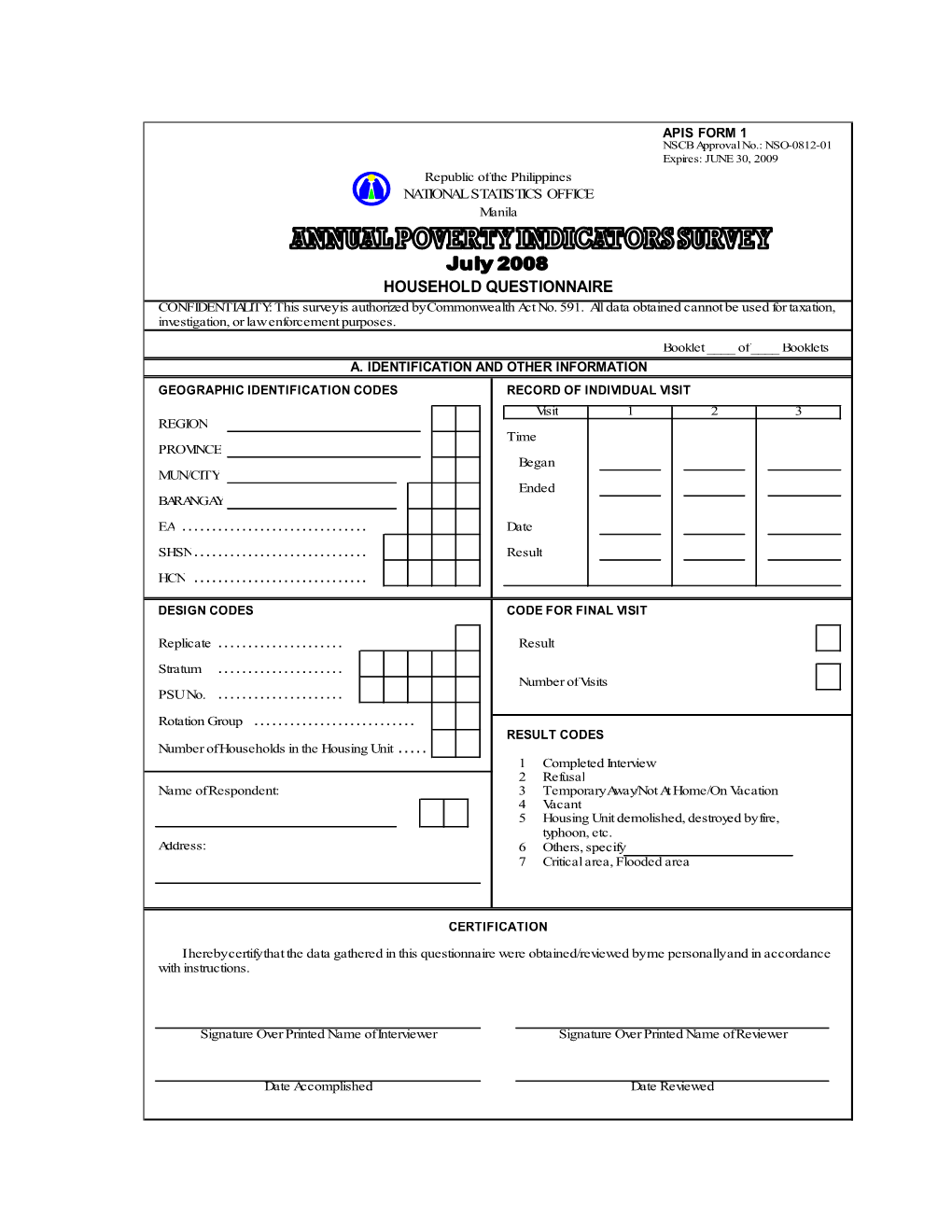 Household Questionnaire