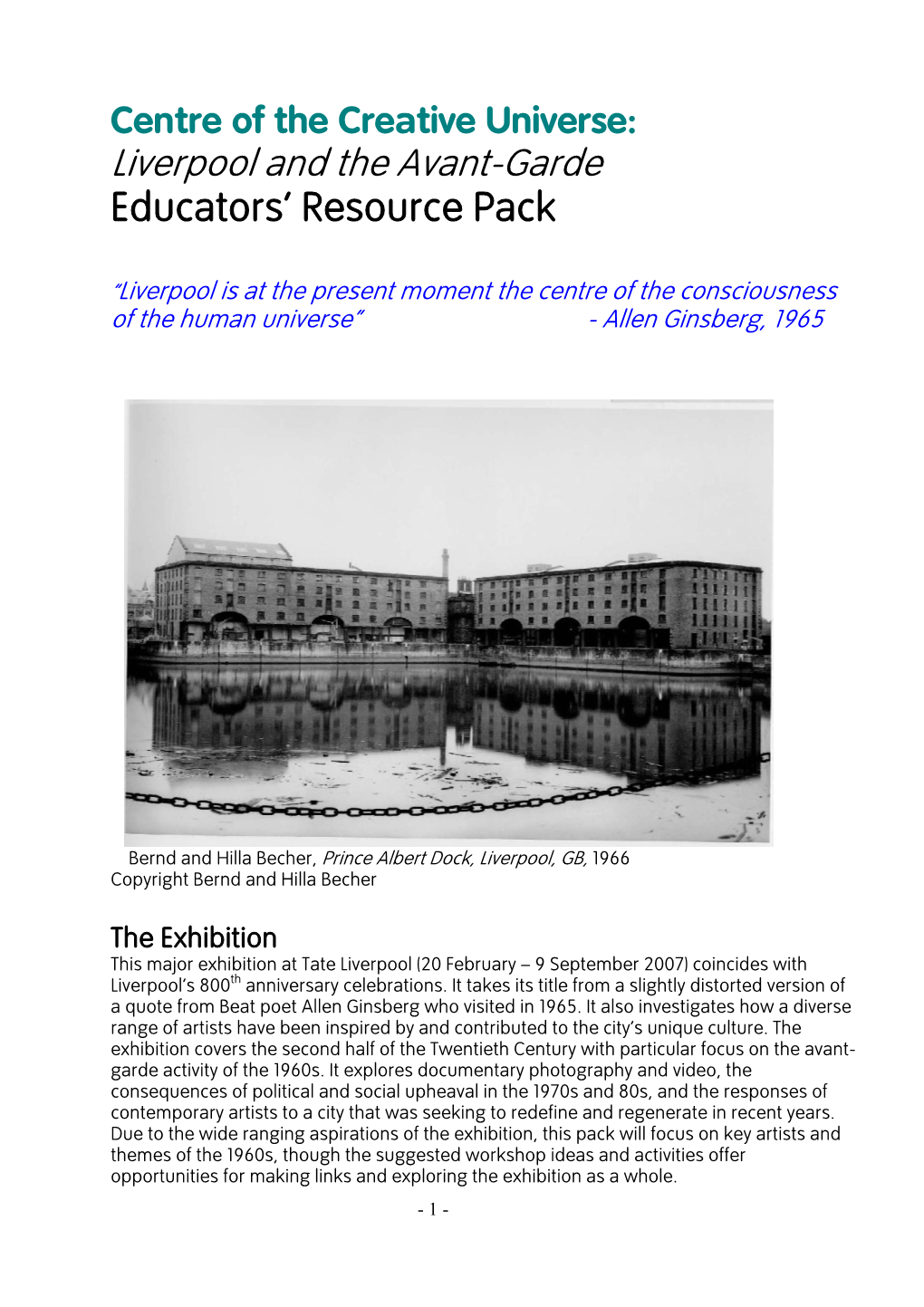 Liverpool and the Avant-Garde Educators' Resource Pack