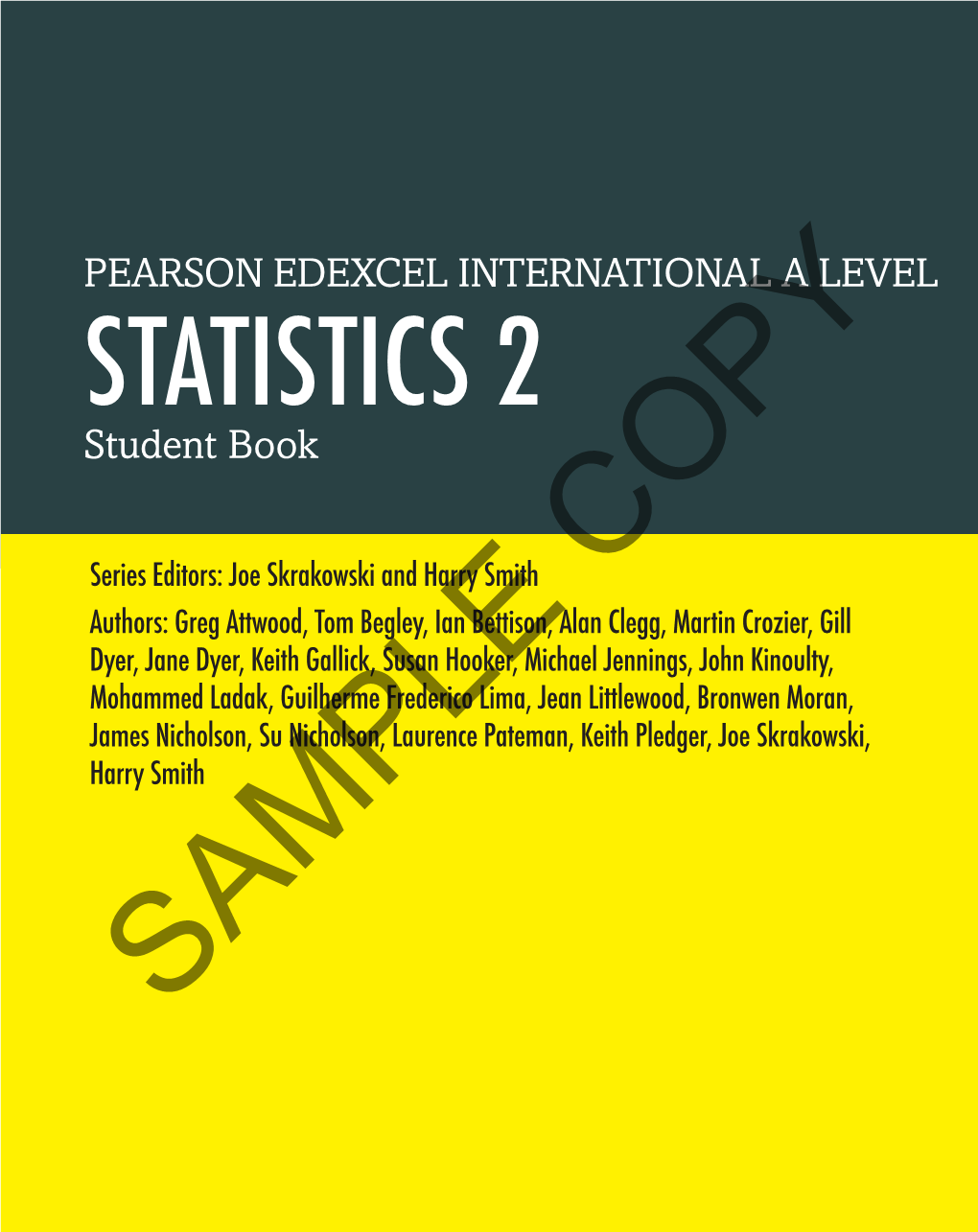 PEARSON EDEXCEL INTERNATIONAL a LEVEL STATISTICS 2 Student Book