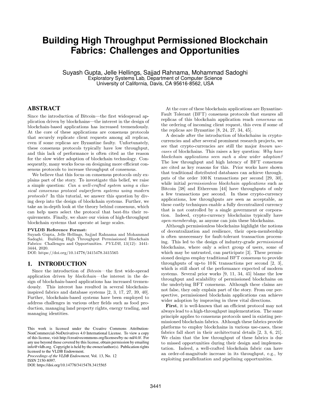 Building High Throughput Permissioned Blockchain Fabrics: Challenges and Opportunities