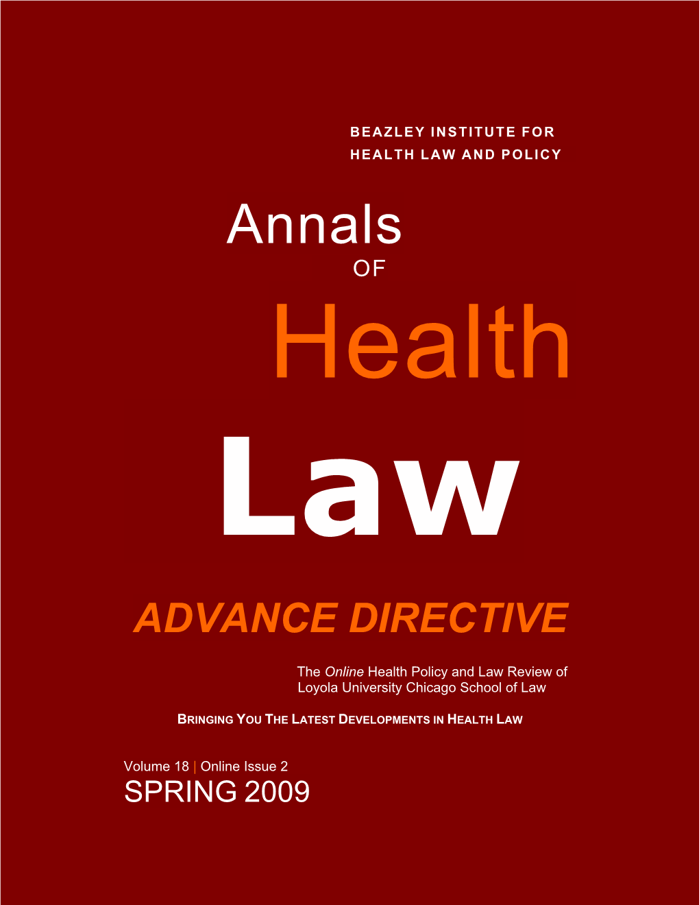 Annals of Health Law