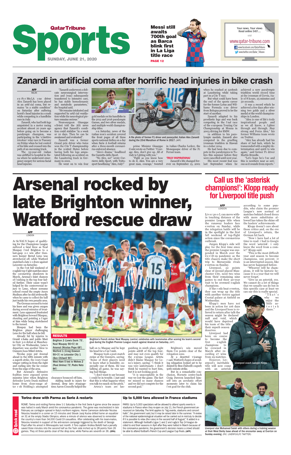 Arsenal Rocked by Late Brighton Winner, Watford Rescue Draw