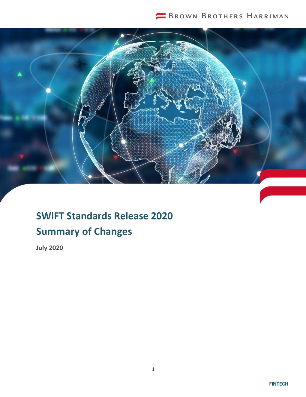 SWIFT Standards Release 2020 Summary of Changes
