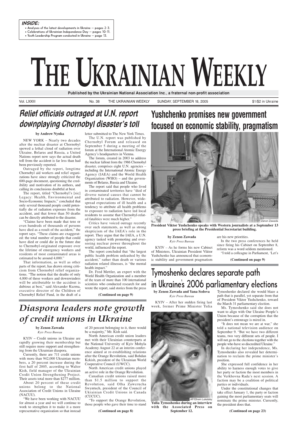 The Ukrainian Weekly 2005, No.38