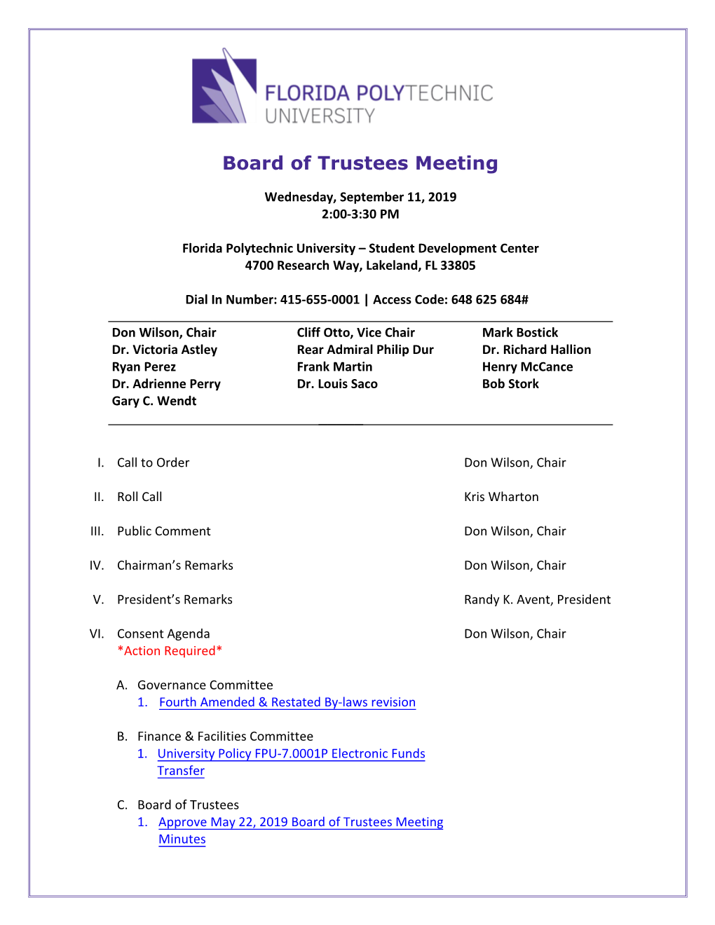 Board of Trustees Meeting