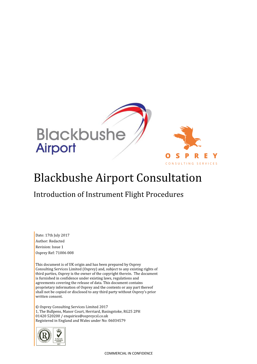 Blackbushe Airport Consultation Introduction of Instrument Flight Procedures