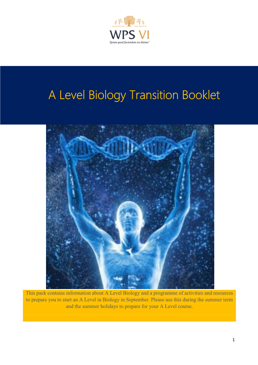 A Level Biology Transition Booklet