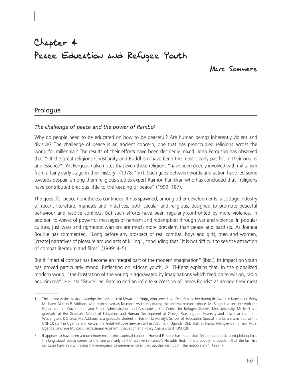 Chapter 4 Peace Education and Refugee Youth