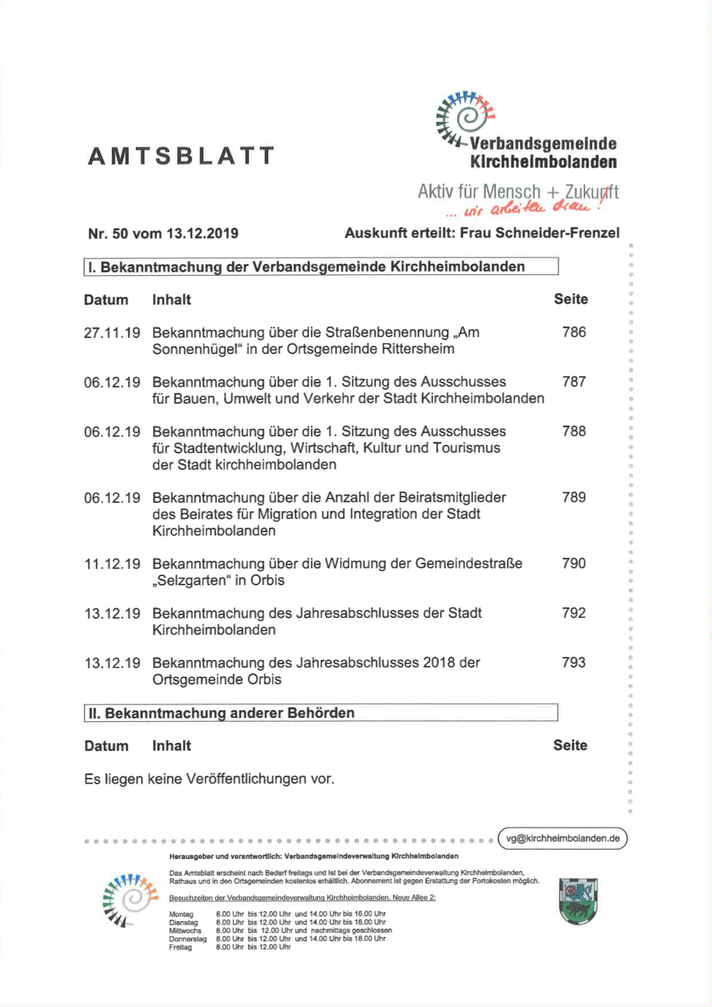 AMTSBLATT Klrchhelmbolanden Aktiv Für Mensch + Zukunft