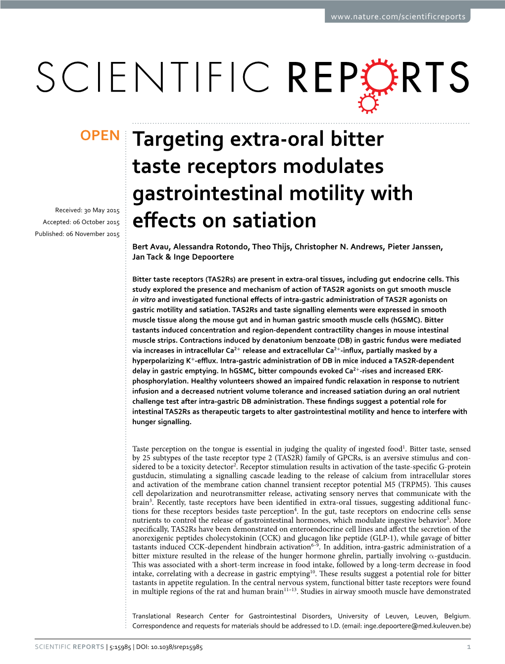 Targeting Extra-Oral Bitter Taste Receptors Modulates