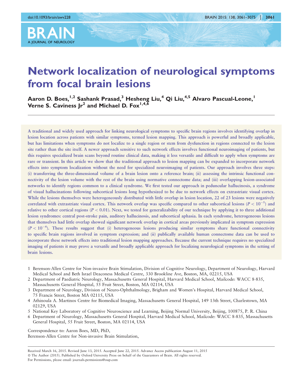 Network Localization of Neurological Symptoms from Focal Brain Lesions
