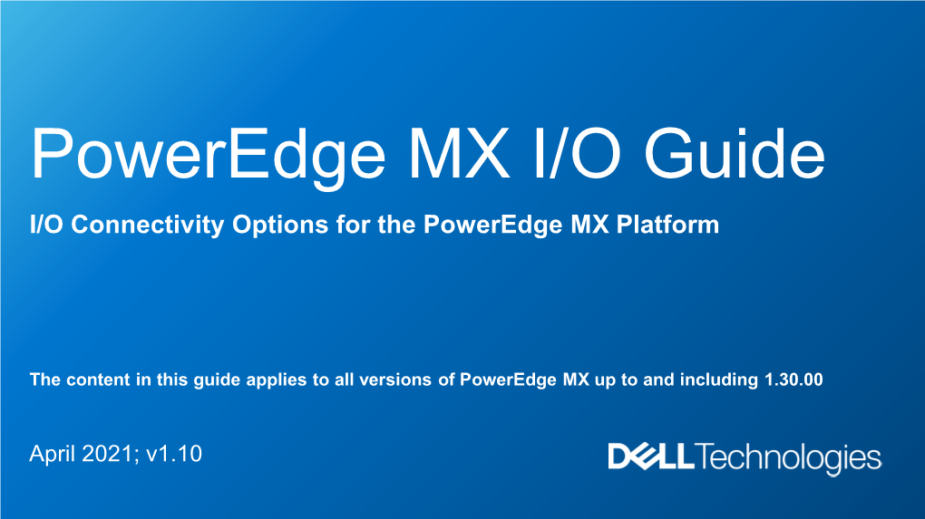 Poweredge MX I/O Guide V1.10 (PDF)