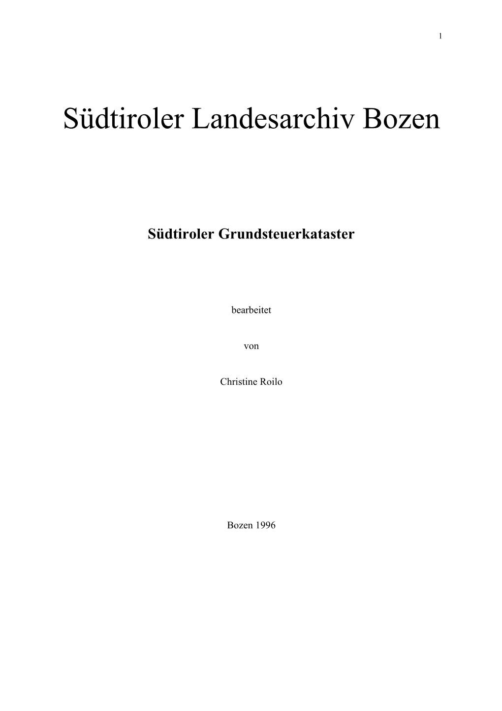 Südtiroler Landesarchiv Bozen