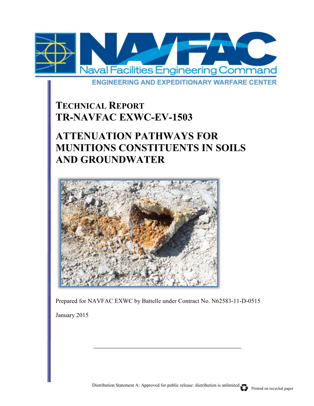 Attenuation Pathways for Munitions Constituents in Soils and Groundwater Attenuation Pathways for Munitions Constituents In