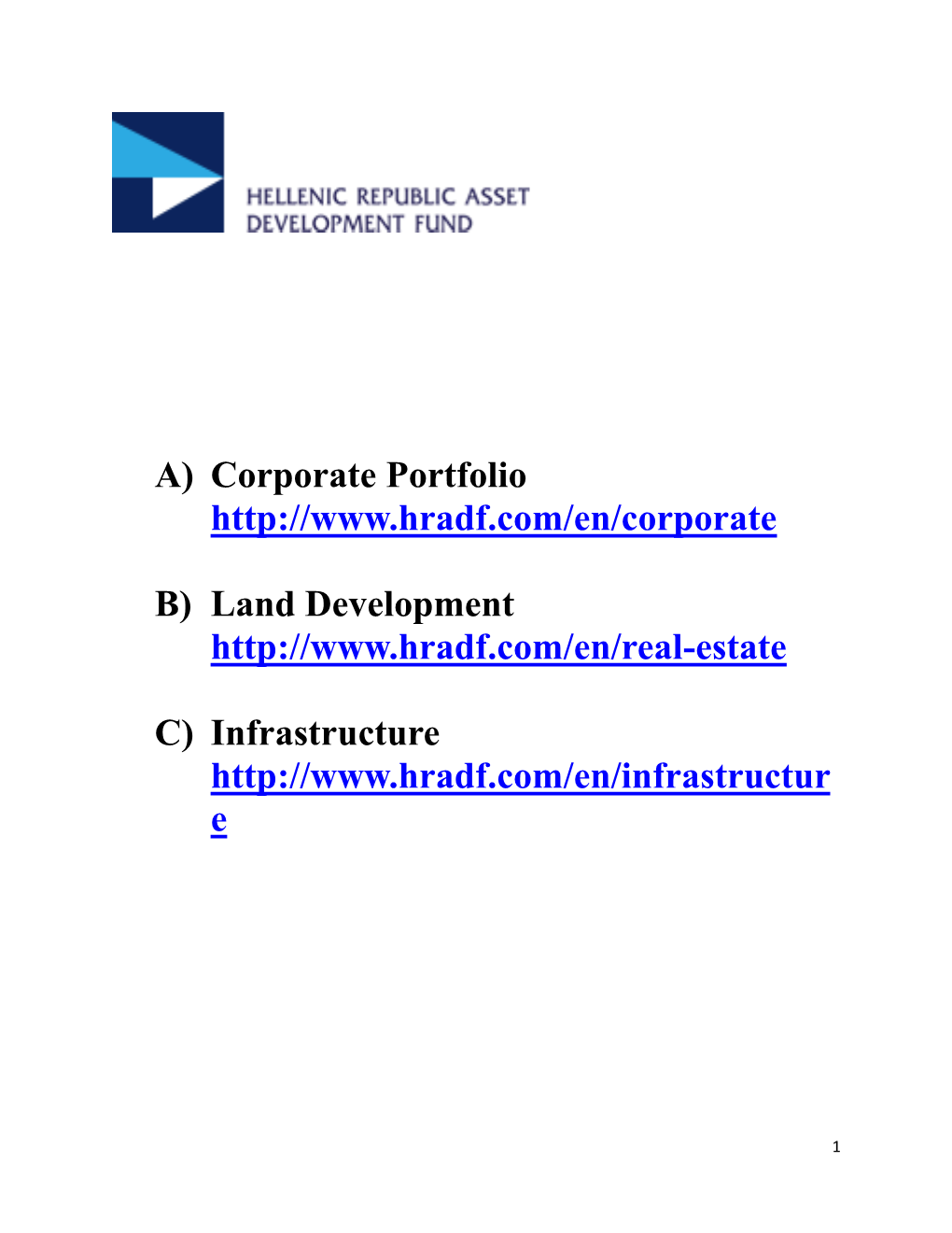 Hellenic Republic Asset Development Fund (HRADF)