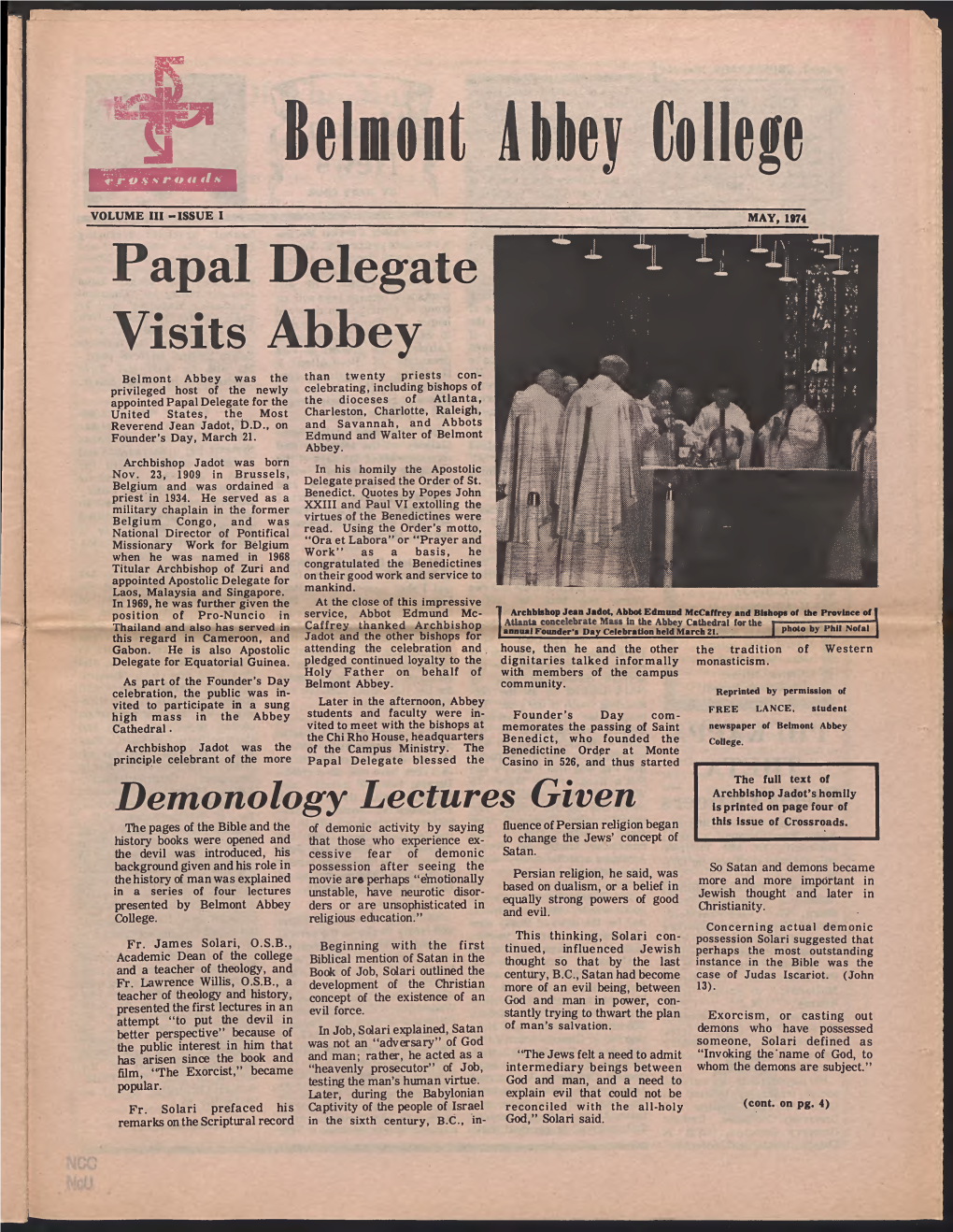 Papal Delegate Visits Abbey