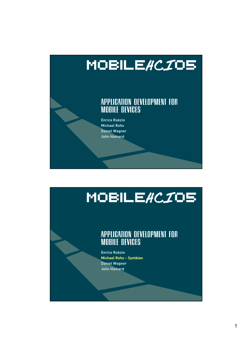 Application Development for Mobile Devices