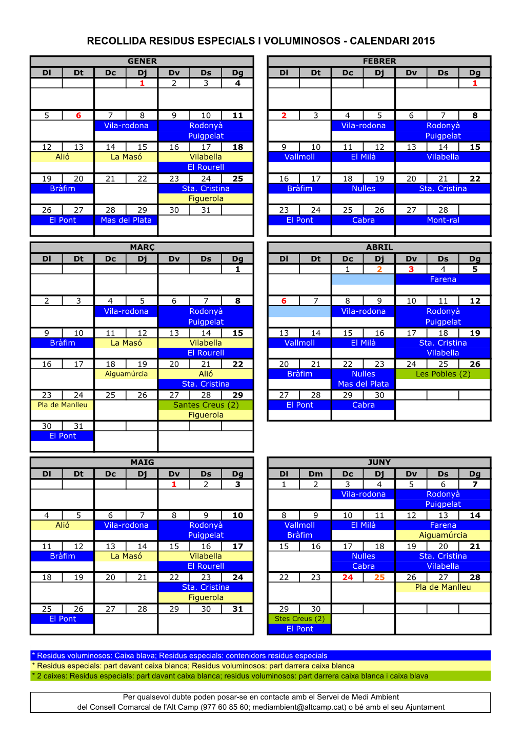 Calendari 2015