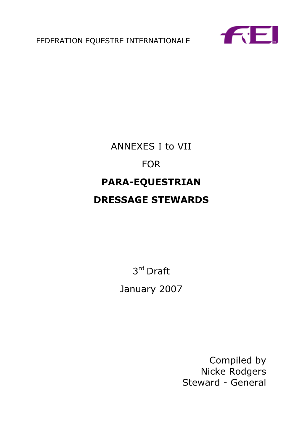 Manual for Dressage Stewards