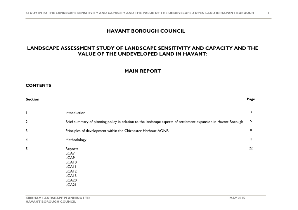 Landscape Capacity Study