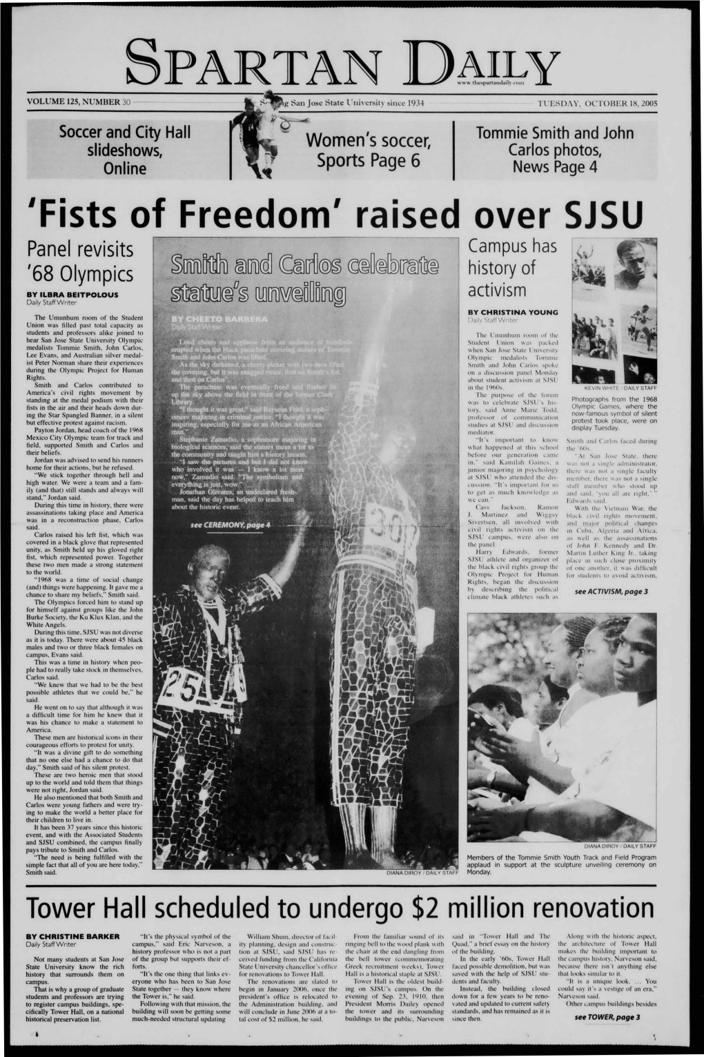 'Fists of Freedom' Raised Over SJSU