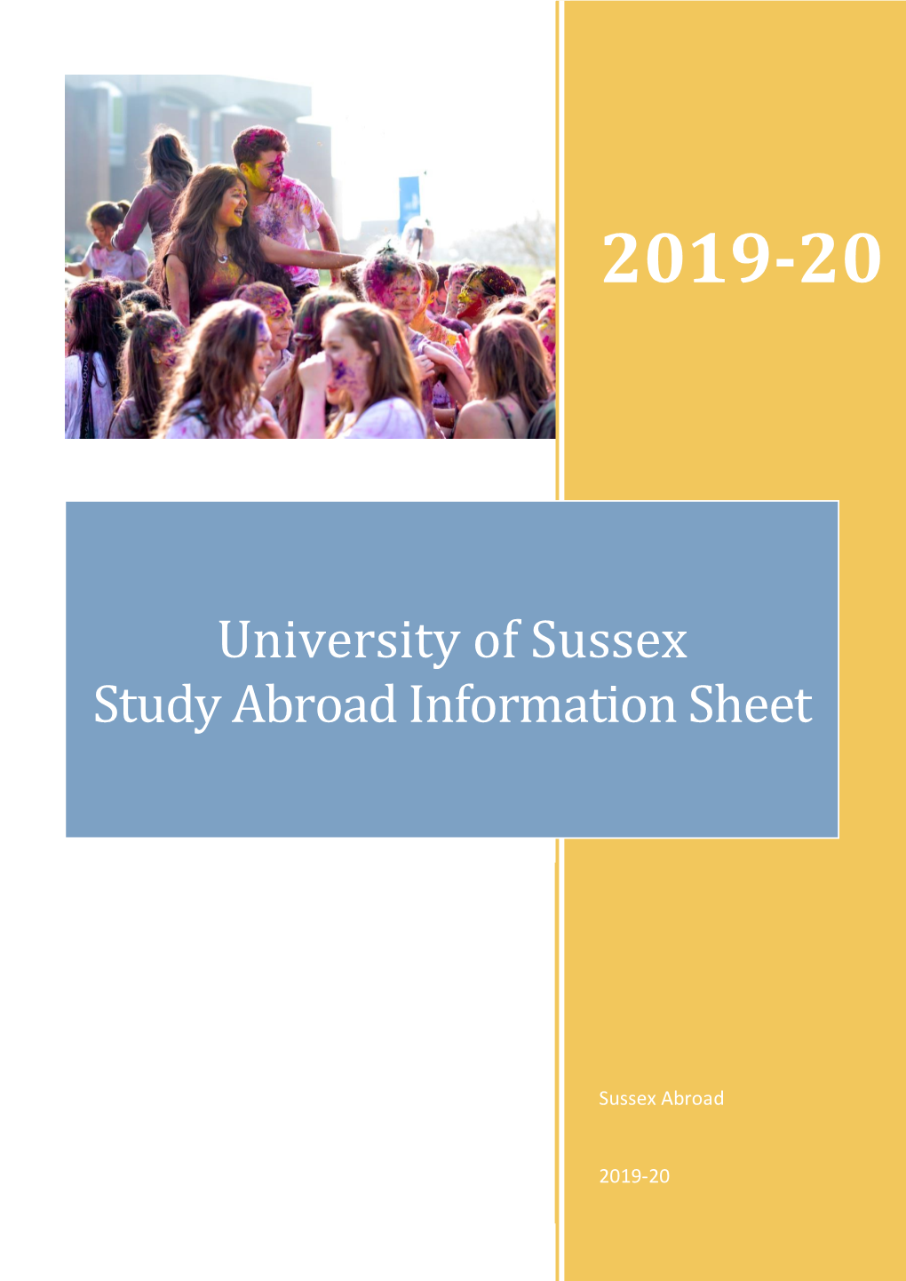 University of Sussex Study Abroad Information Sheet