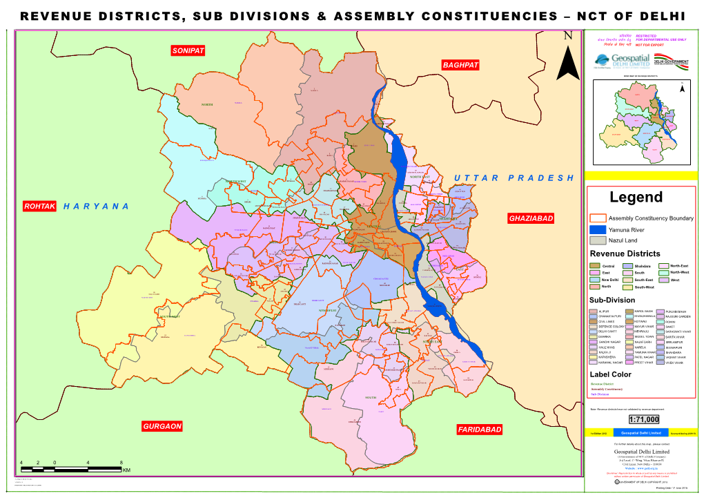 Revenue Districts, Sub Divisions & Assembly Constituencies – Nct of Delhi