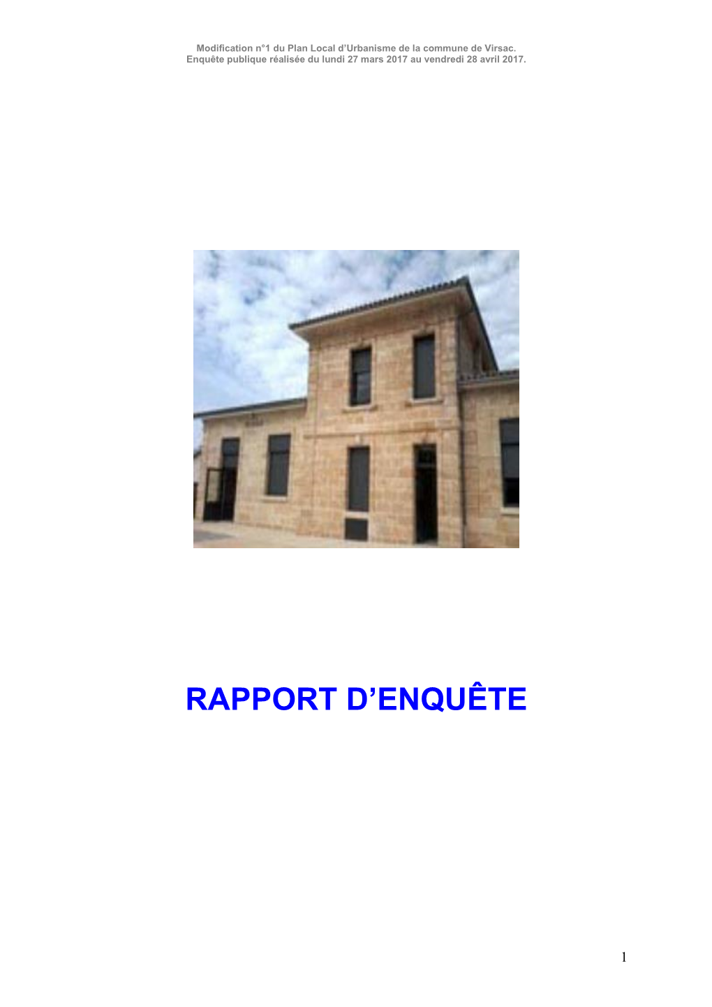 Rapport D'enquête