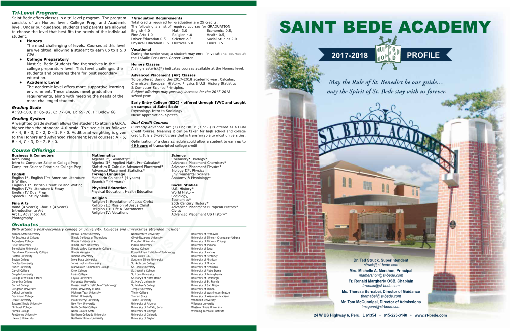 SAINT BEDE ACADEMY Tostudent