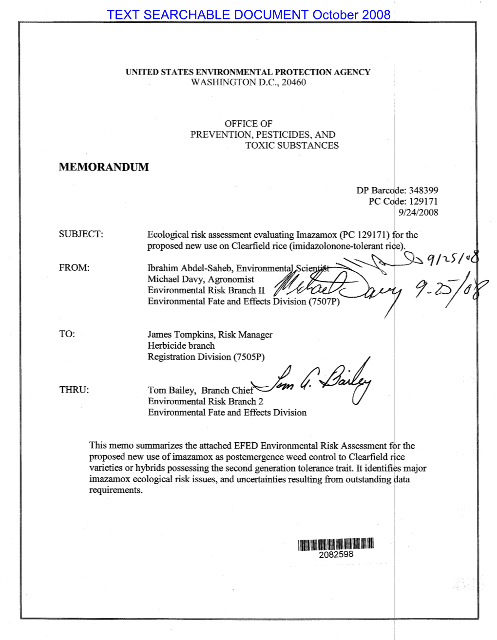 US EPA-Pesticides; Imazamox