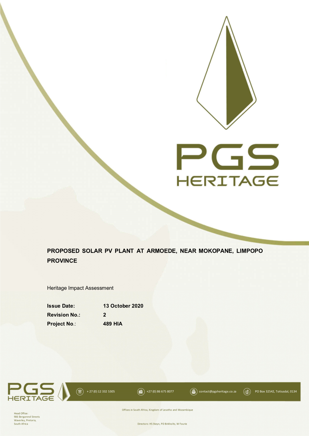 Proposed Solar Pv Plant at Armoede, Near Mokopane, Limpopo Province