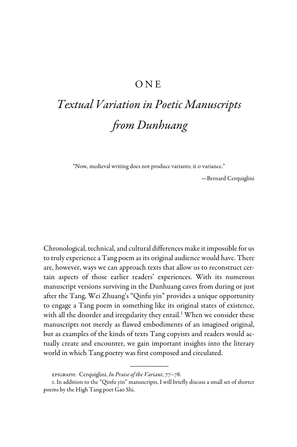 Textual Variation in Poetic Manuscripts from Dunhuang