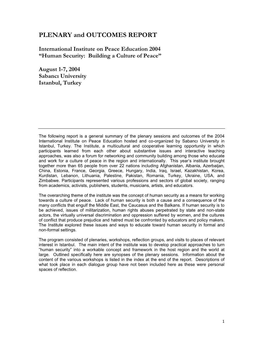 IIPE 2004 Report