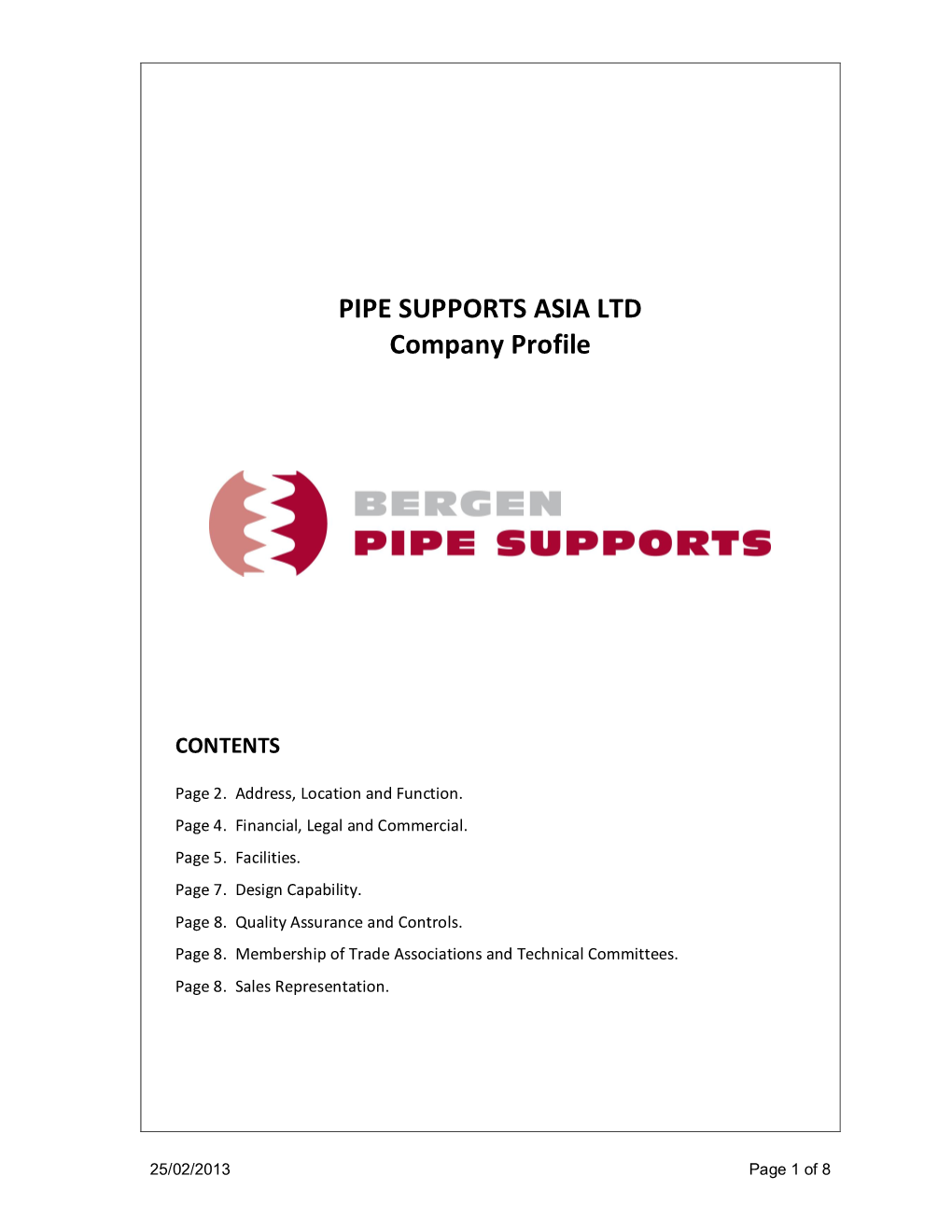 PIPE SUPPORTS ASIA LTD Company Profile