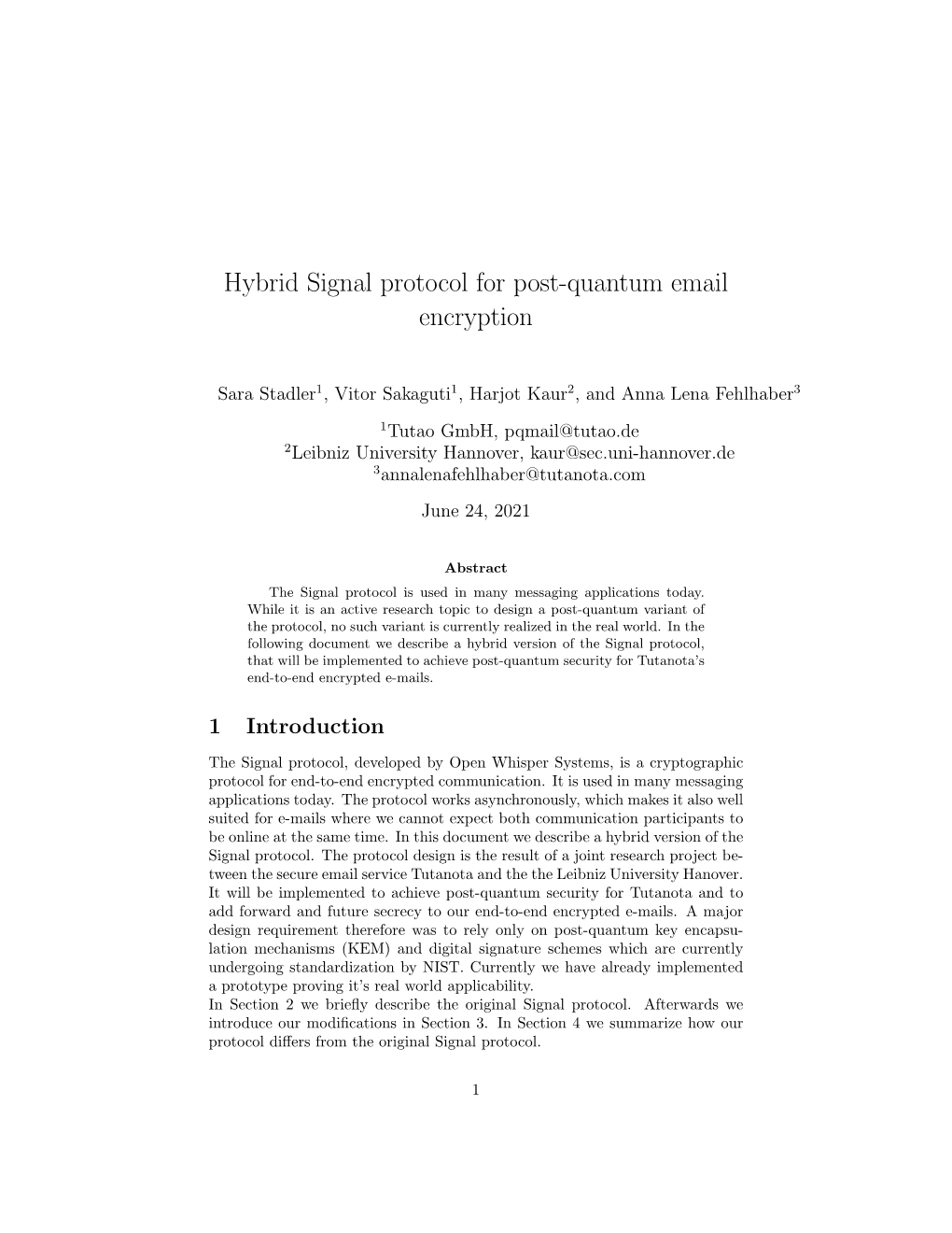 Hybrid Signal Protocol for Post-Quantum Email Encryption