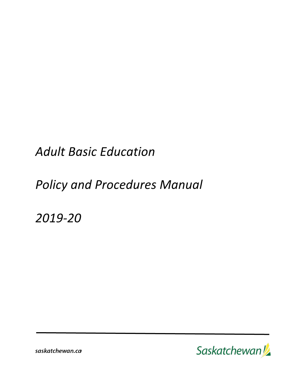 ABE Policy and Procedures Manual