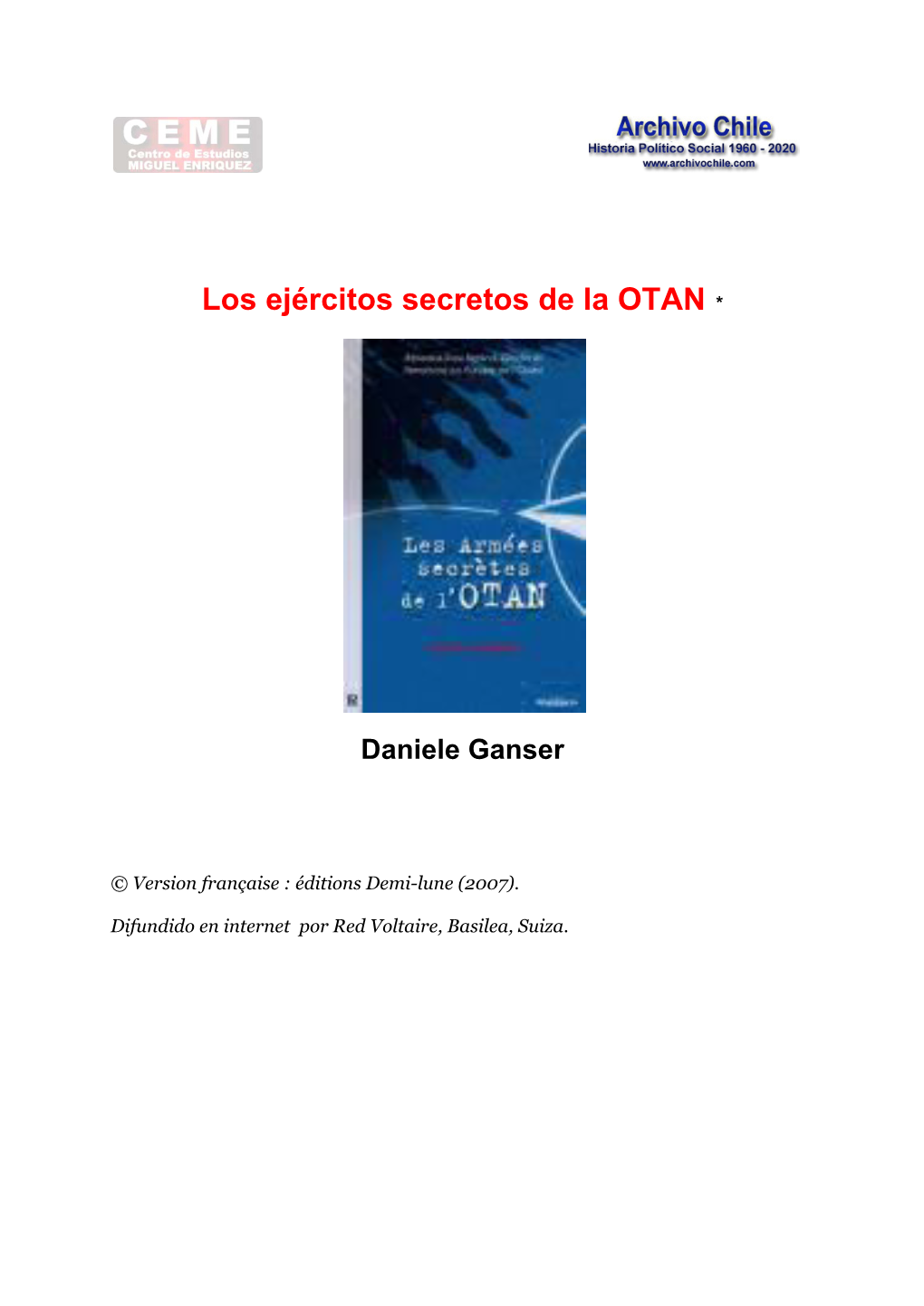 Los Ejércitos Secretos De La OTAN. Daniele Ganser