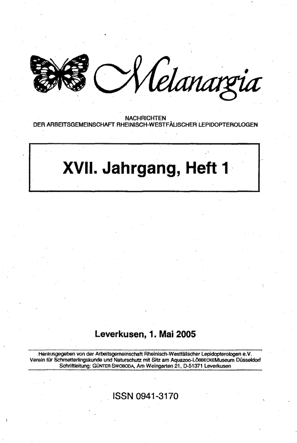 Melanargia 17 Heft 1