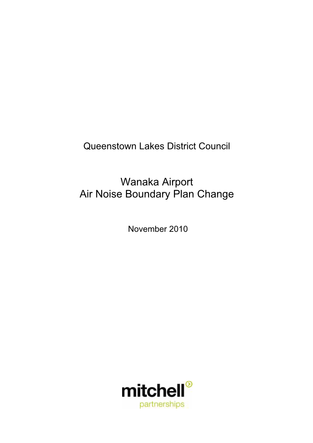 Wanaka Airport Air Noise Boundary Plan Change