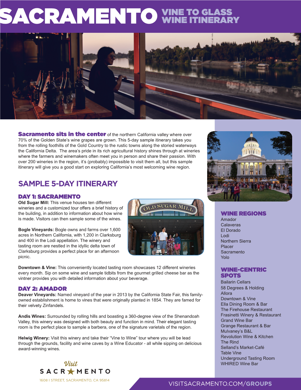 Sacramento Wine Itinerary