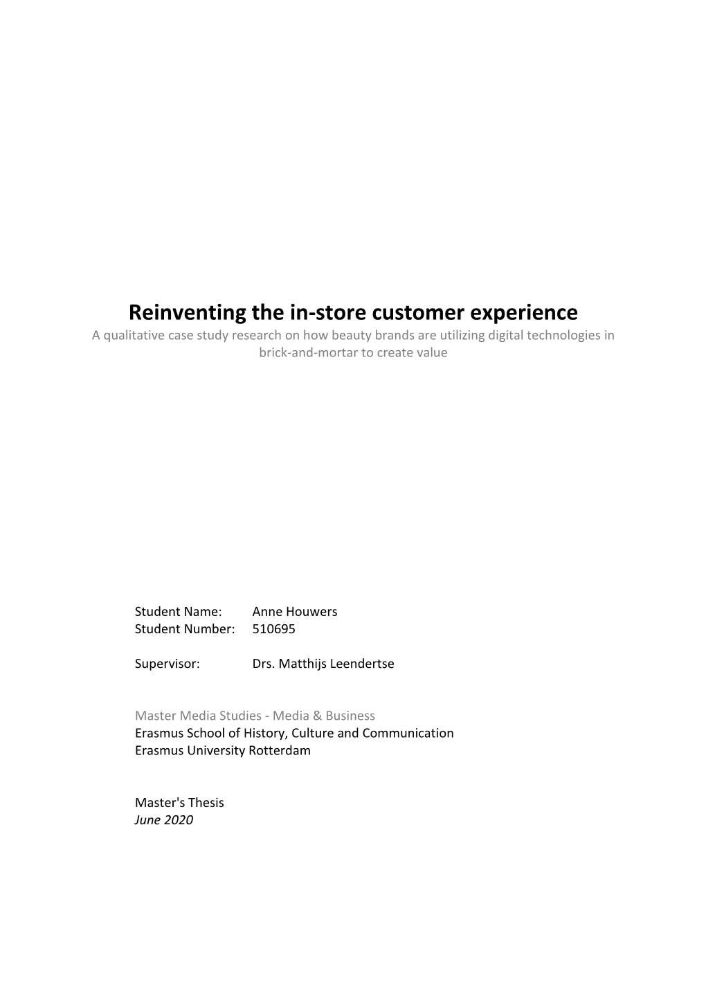 Reinventing the In-Store Customer Experience